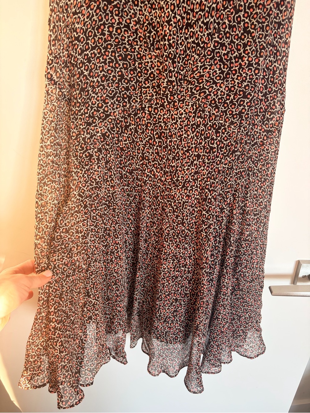 Vintage Black and Pink Floral Midi Dress - Picture 4 of 15